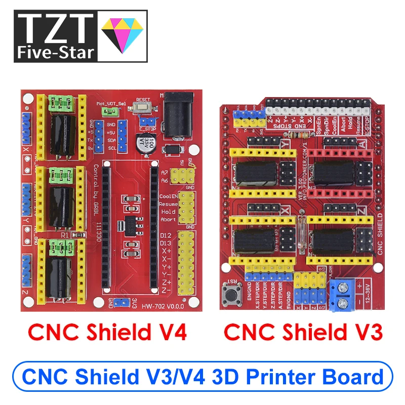 TZT 1/3PCS CNC Schild V4 schild V3 Gravur Maschine/3D Drucker/A4988 fahrer erweiterungskarte Für arduino DIY KIT