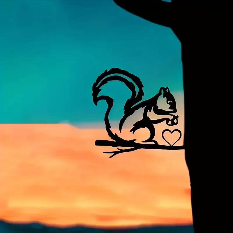 

CIFBUY Decoration Add A Touch of Whimsy To Your Outdoor Decoration Space with This Metal Big Tail Squirrel Wall Art for Garden P