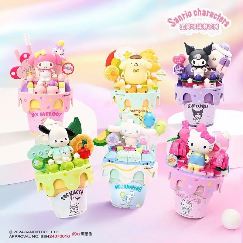 Keeppley Sanrio Ice Cream Toy Kulomi Big-eared Dog Tabletop Ornament Girl Gifts