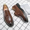 Handmade Men's Oxfords Fashion Leather Brogue Dress Shoes Classic Business Designer Luxury Wedding Formal Shoes for Men Footwear