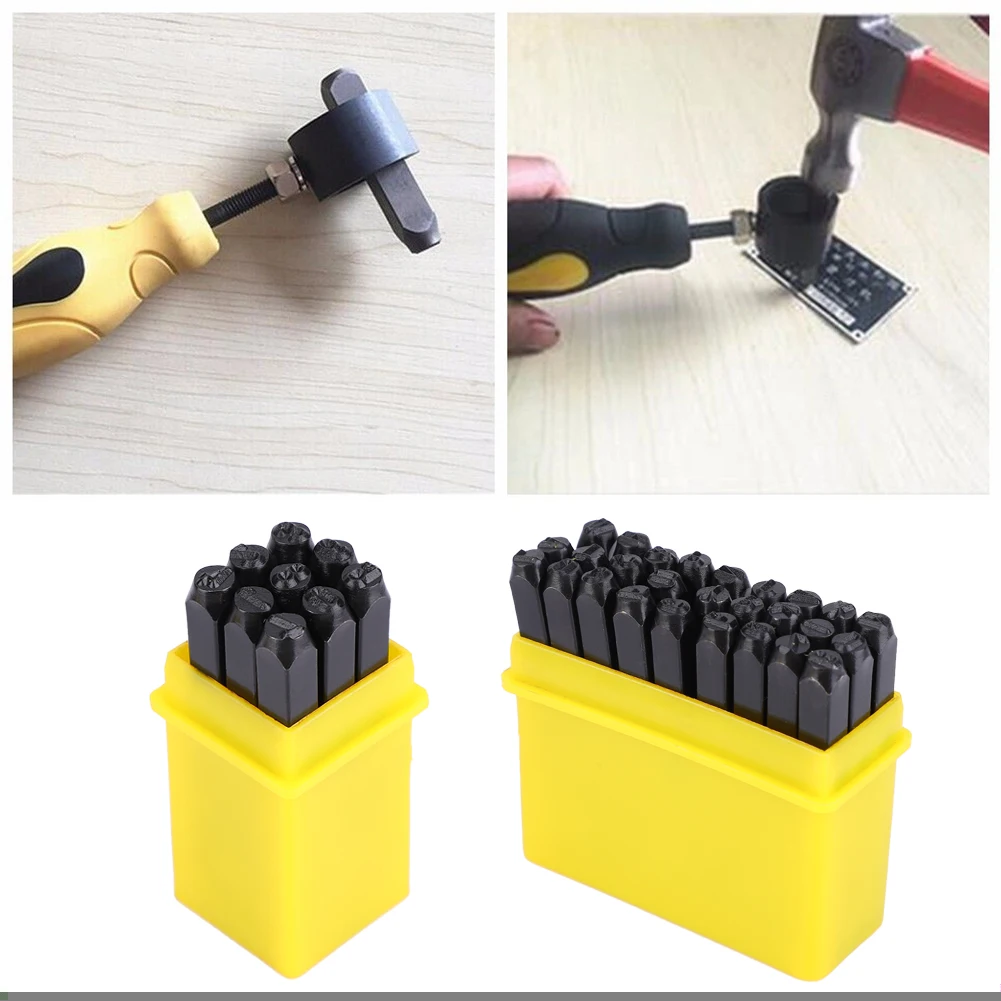 Steel Metal Stamping Tool Set Punch Perfect for Imprinting Metal Stamping kit for Imprinting and Arts and Crafts 36Pcs set carving printing tools metal stamping marker