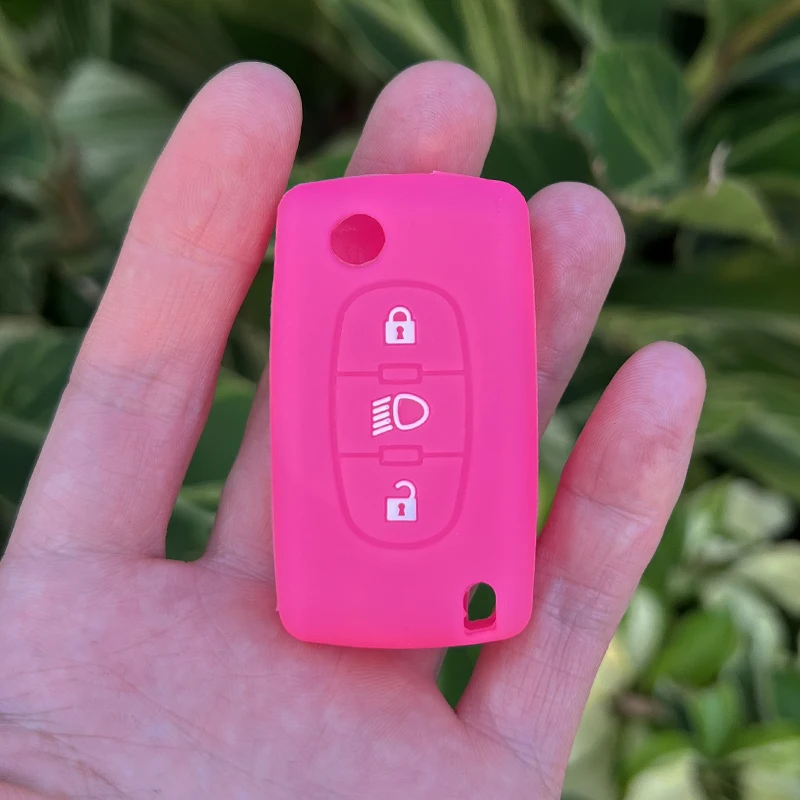 Key Case Key Case Cover Car Key Shell Silicone Rubber Car Key Cover Case Protect For Citroen C2 C4 C5 Picasso Xsara C6 C8 Folding 3 Button Key Accessories