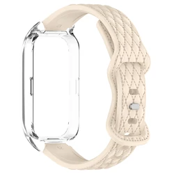 Premium Soft Silicone Wrist Strap - 3D Strap Case Accessory - Huawei Band 8 9 10 (Milk apricot)