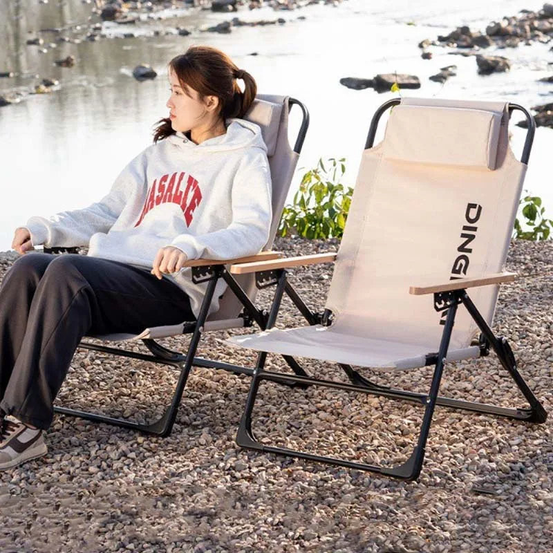 KRC CAMP Angle Adjustable Camping Chair With Detachable Pillows Long Camping Chair Fishing Folding folding chair