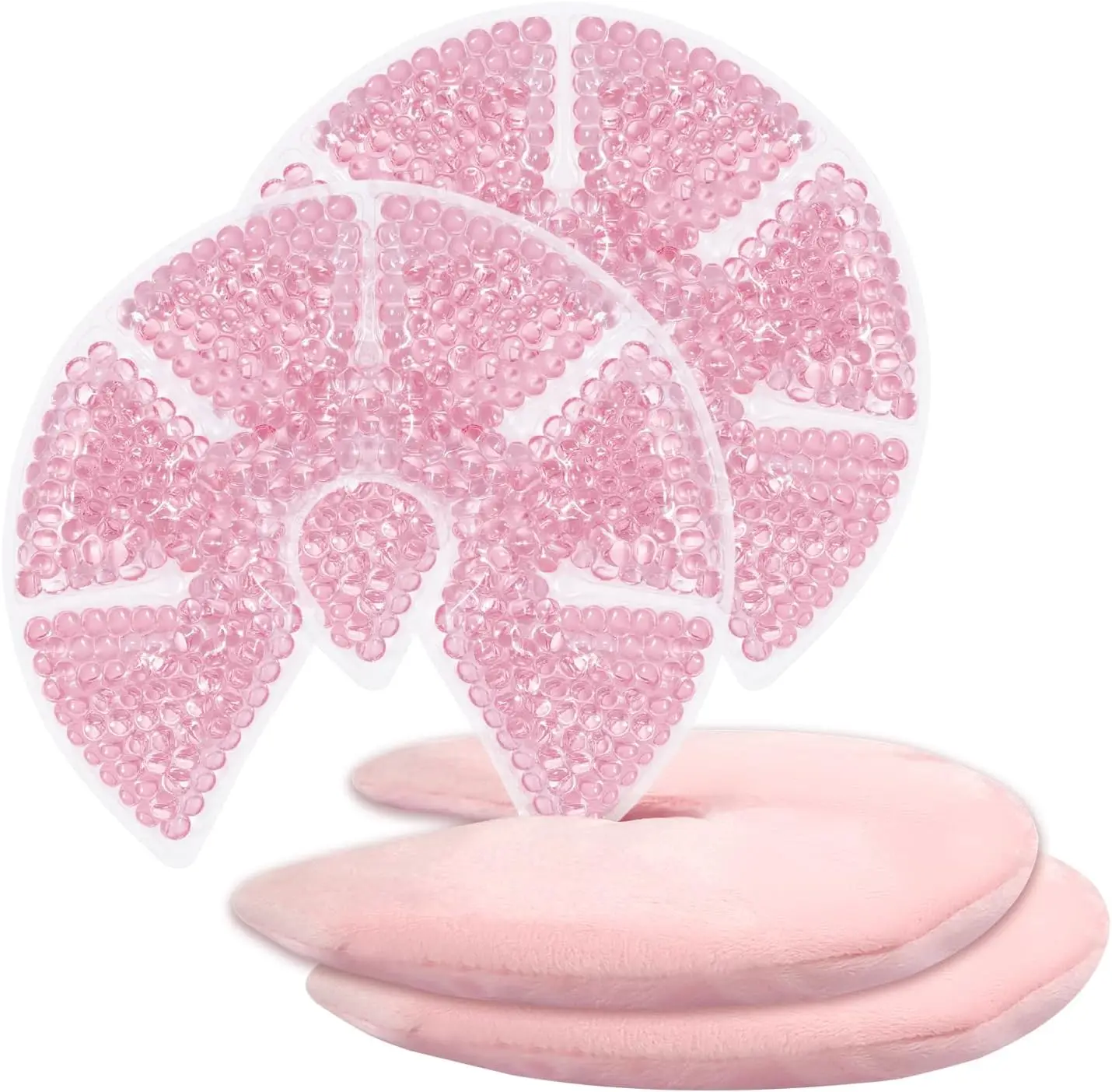 2 Pack Hot/Cold Breast Gel Bead Ice Packs Breast Cooling & Heat Pads Relief for Breastfeeding Nursing Pain Boost Milk Let-Down