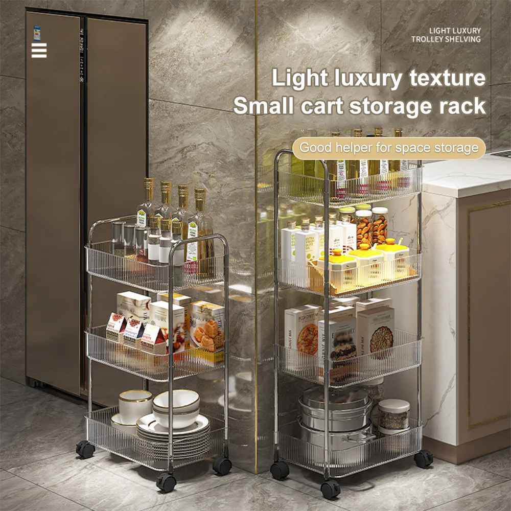 Mobile Shelf Acrylic Mini Cart, Bathroom Crevice Storage Shelf, Living Room Snack Organizer, Multi-Layer Mobile Cosmetic Storage