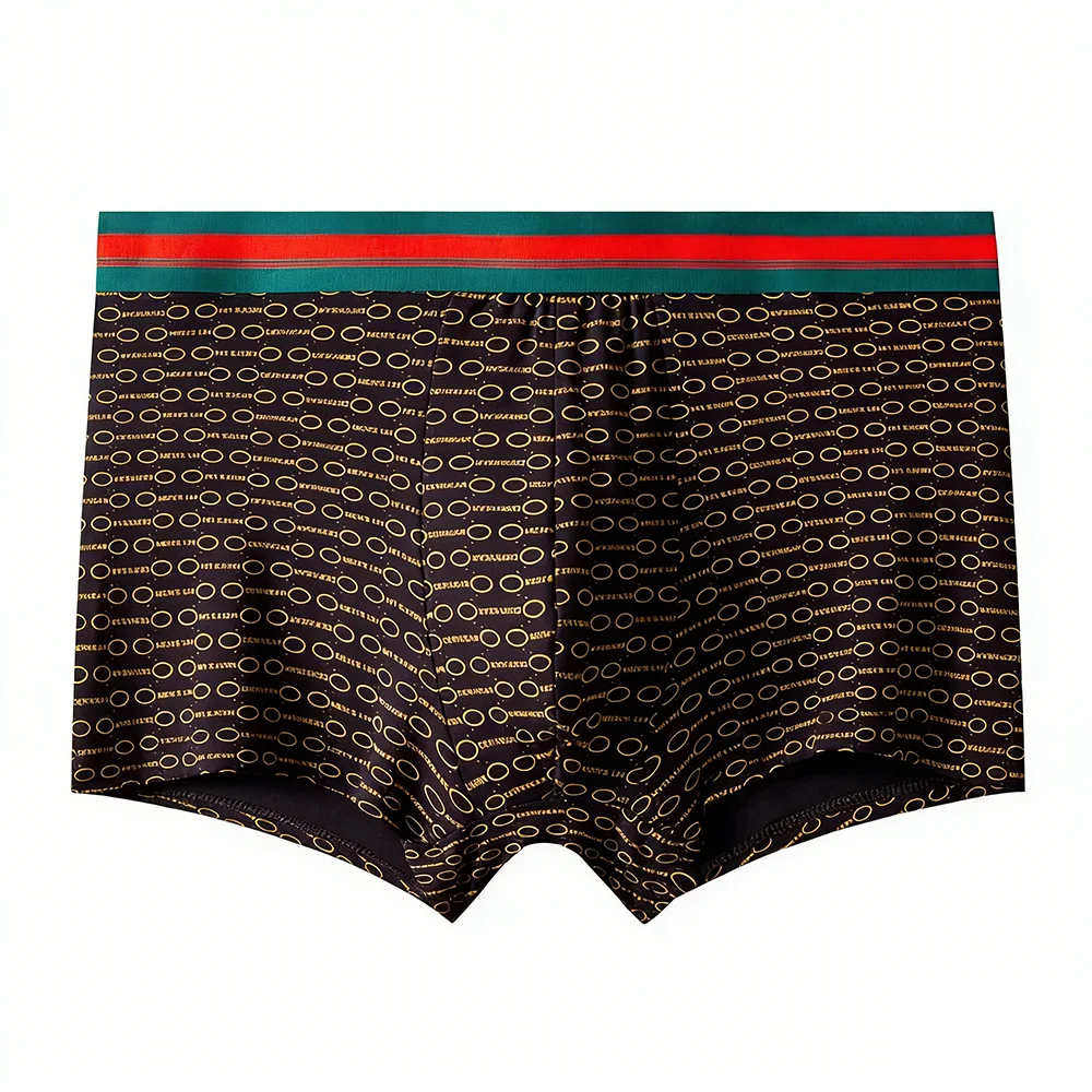 4 Pieces/set Men's Underwear Print Men Panties Fashionable Underpant Plus Size L-6XL Sexy Soft Men Boxer Shorts Mid-waist Boxer 5