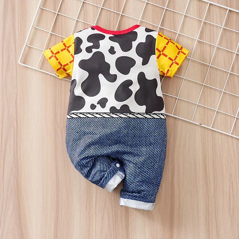 Abbigliamento neonato cosplay da 0 a 18 mesi, tutina a maniche corte con stampa cartone animato, pantaloni, abbigliamento estivo per neonati, moda neonatale. - immagine 2