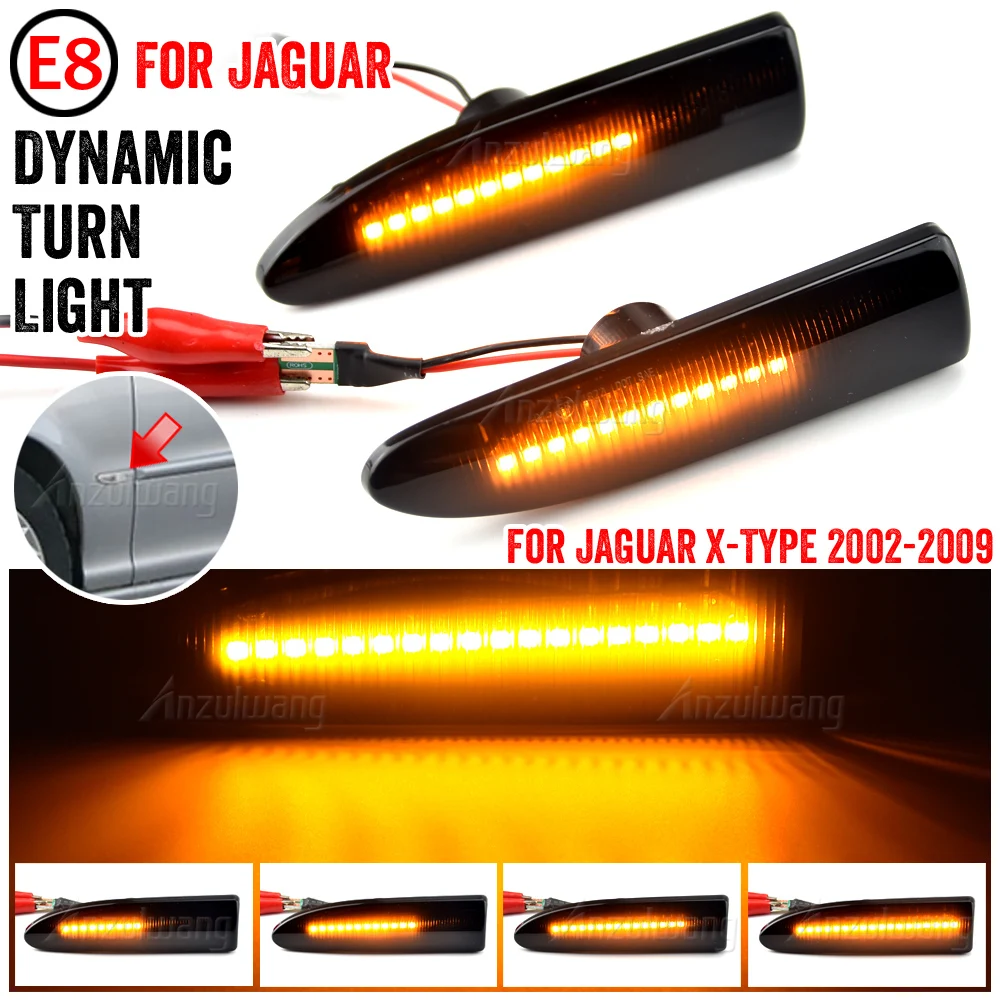 For Jaguar Xtype Led Side Marker Lamp Dynamic Amber Turn Signal Light