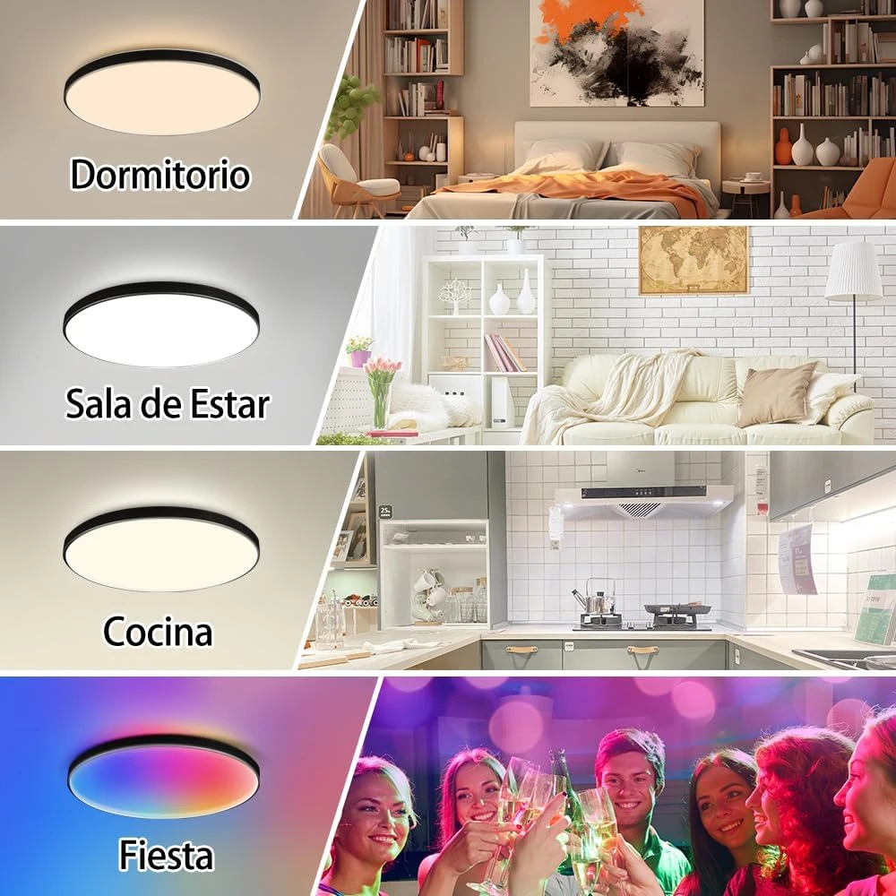 Smart LED Ceiling Lamp WIFI APP Control Ceiling Light Dimming RGB Panel Light 110-265V Lamp Living Room Lighting Fixture
