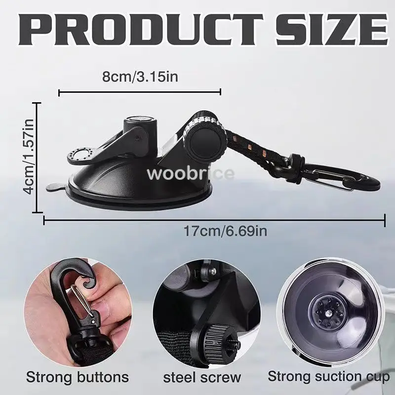Portable Heavy Duty Suction Cup Clothes Rack with Hooks