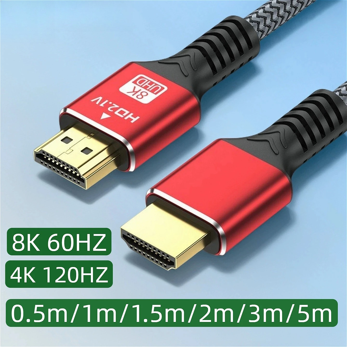 MINGCVIL 48Gbps HDMI-kompatibles Kabel 8K 60Hz 1m 2m 3m 5m HDMI-kompatibles 2.1-Kabel 4K 120Hz HDR 3D-Effekt-Video für HDTV-PC
