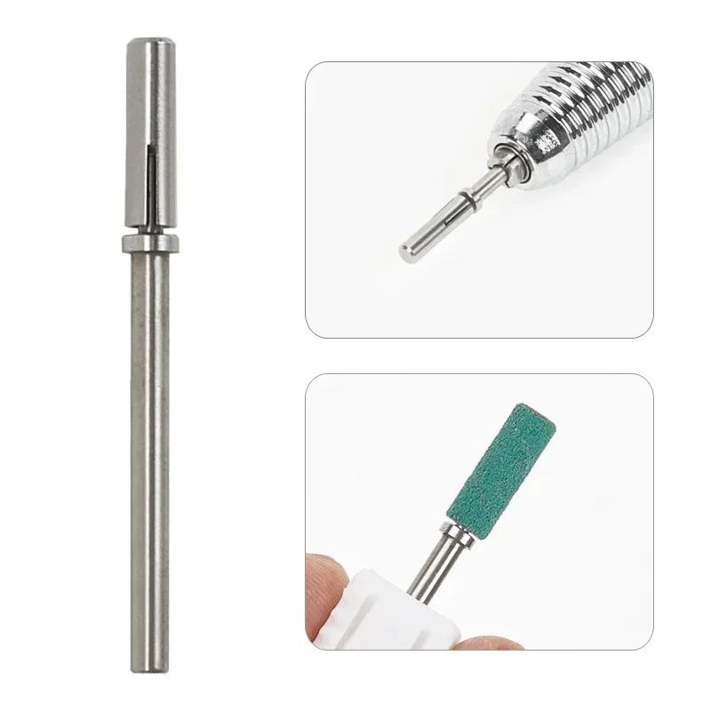 3.1mm 네일 작은 미니 스테인레스 스틸 샌딩 밴드 맨드릴 매니큐어 사포 링 홀더 네일 드릴 액세서리