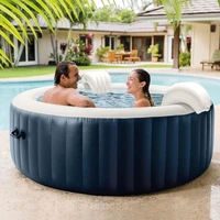 Bubble Massage Spa Set: Includes Energy Efficient Spa Cover – 2 Contoured Headrest – LED Light – 4 Person 1
