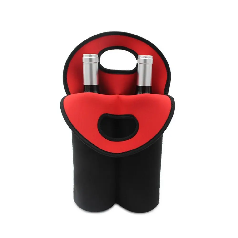 Description Picture 3 of itemPractical 2 Bottles Wine Cooler Bag Neoprene Non-slip Can Carrier Tote Insulated Portable Water Bottle Cover Bottle Protector