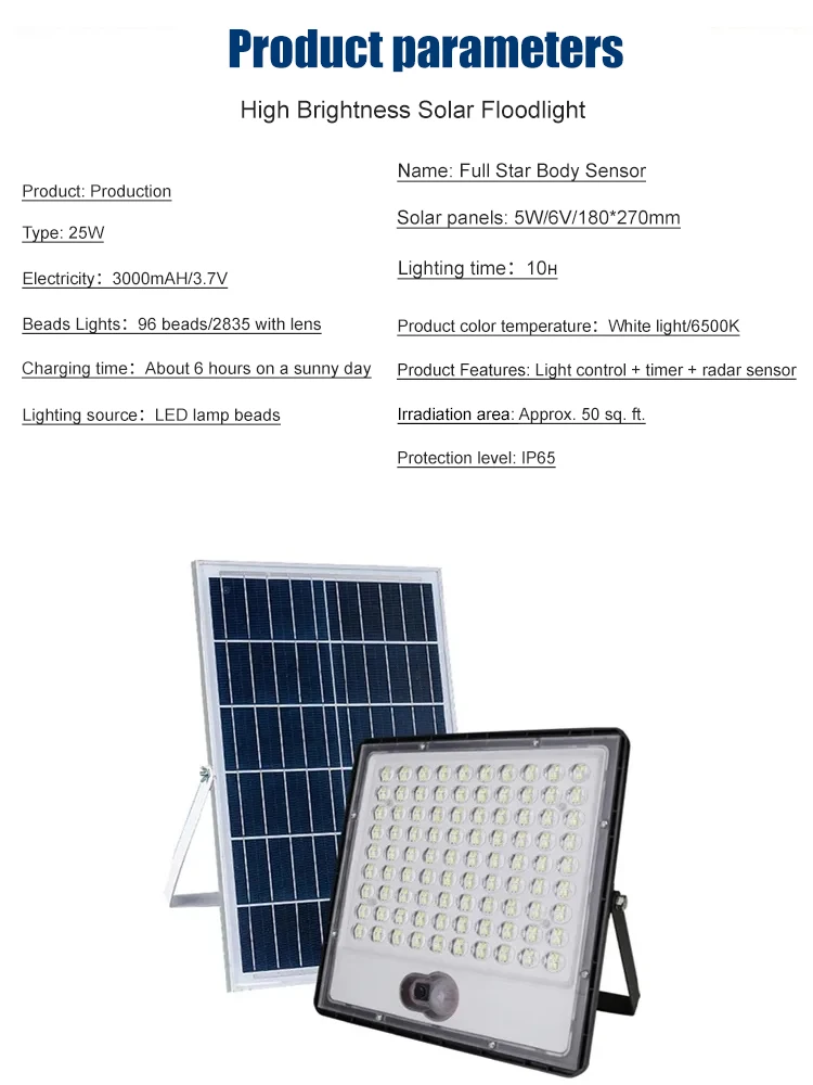 Description Picture 4 of itemSensor Outdoor Searchlight Garden Lights Solar Garden Lights Floodlight Body Lighting Searchlight