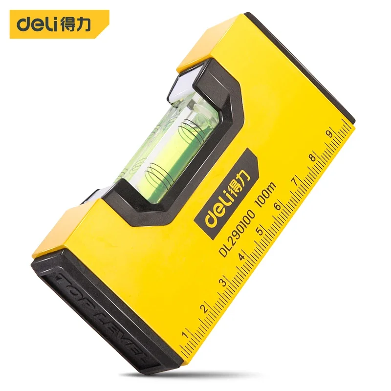 Deli Mini Digital Protractor Angle Finder Inclinometer Electronic Measurement Level Slope Test Ruler Length Aluminum 100mm