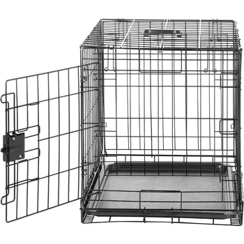 Foldable Metal Wire Dog Crate with Tray Single Door 24 x 18  20 Inches 4