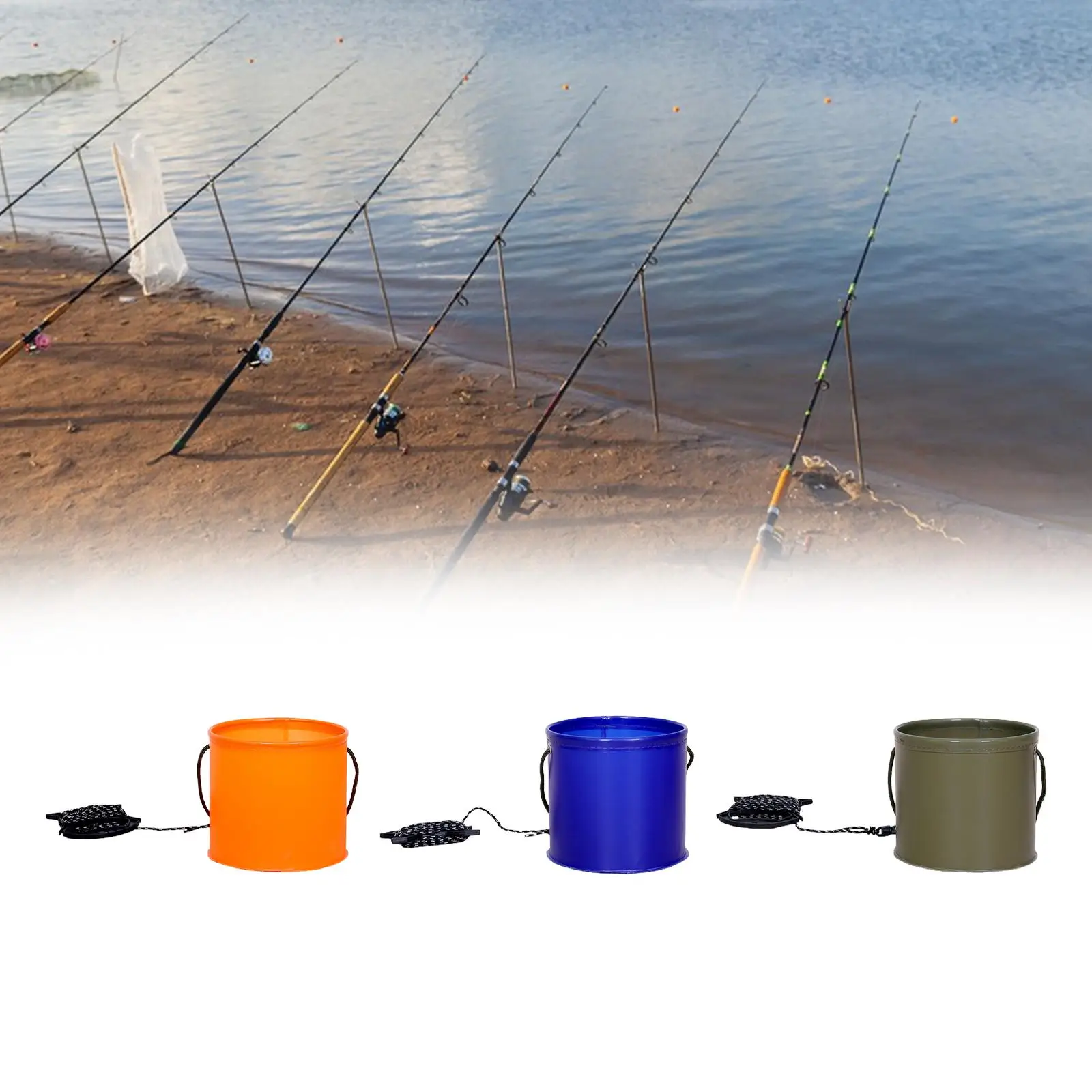 Live Fishing Lure Bucket Folding EVA Water Bucket for Daily Trips Outdoor
