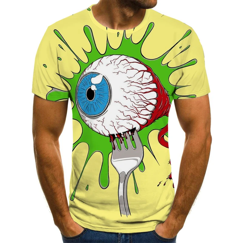 

Horror hip hop eye graphic graphic t shirts sweatshirt Sportswear Outdoor Light, Thin And Breathable elasticity T-Shirts
