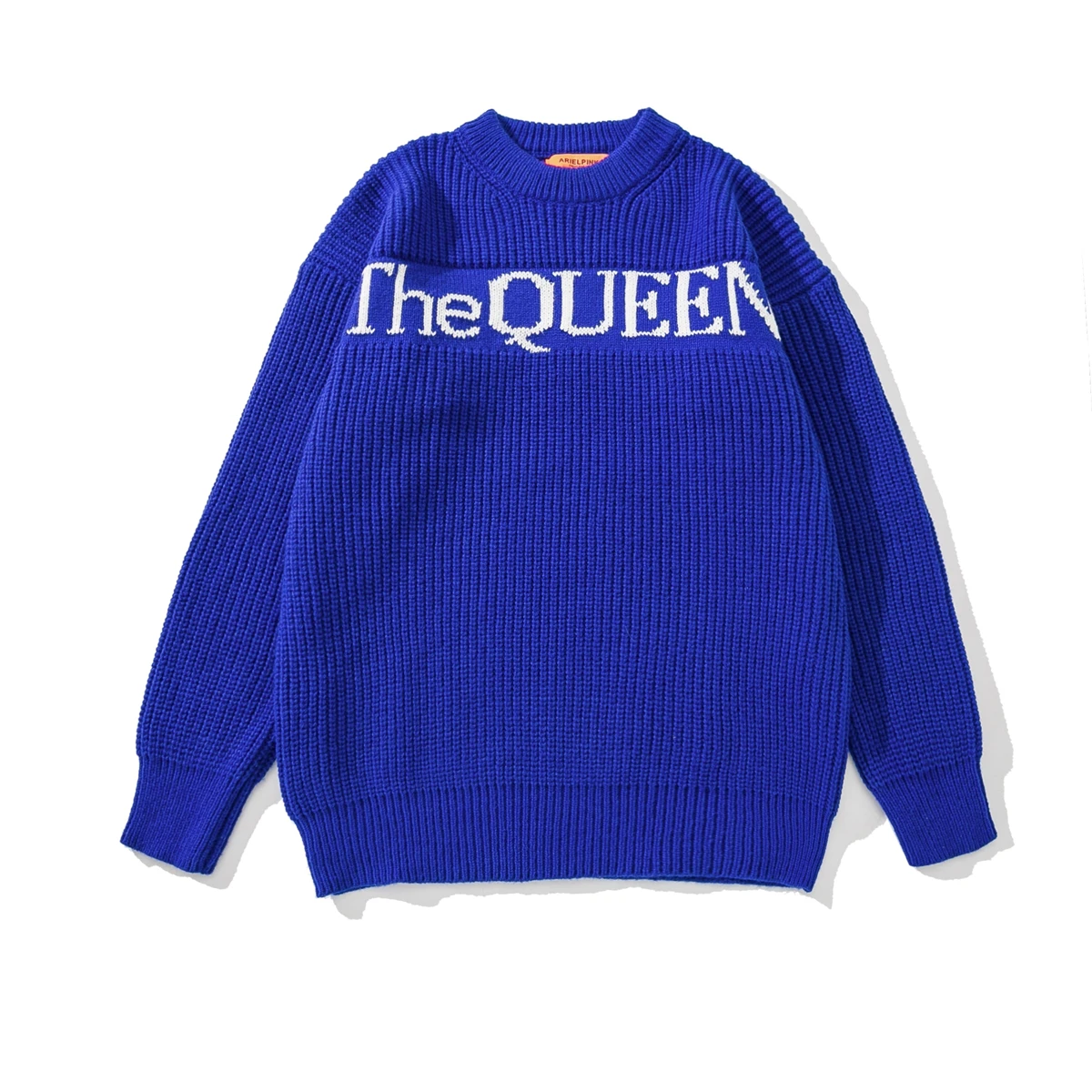 

Streetwear Letter Print Blue Autumn Men's Sweater Y2k Ropa Hombre Crew Neck Baggy Knitted Clothes Oversized Unisex Pullover Tops