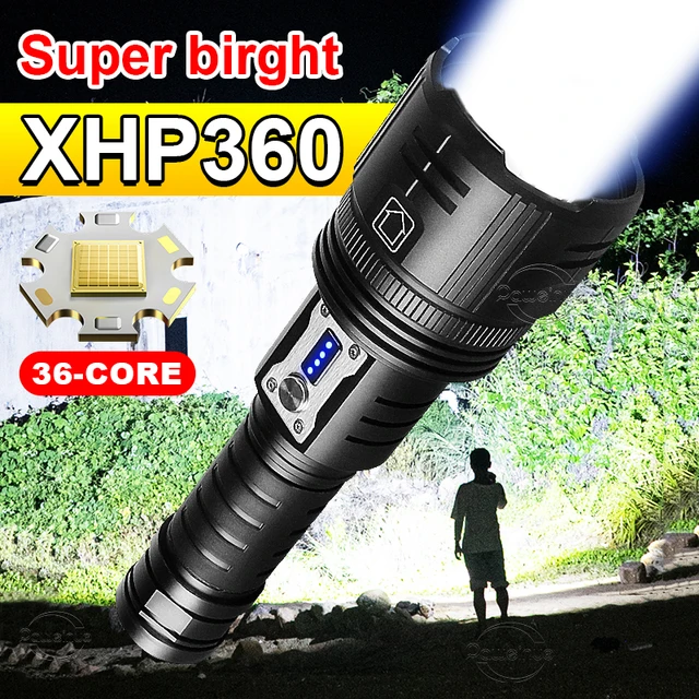 Nueva linterna LED de alta potencia 36 Core XHP 360 potente linterna  táctica 18650 Usb recargable linterna impermeable Zoom linterna - AliExpress