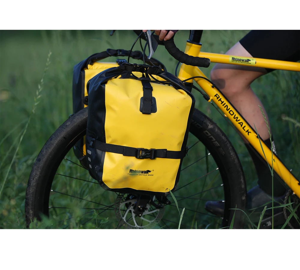 Rhinowalk Bicycle Bag Waterproof 20L 27L Quick Release Bike Side Pannier Rear Rack Saddle Bag Bikepacking Cycling Bag 1Pc Sale