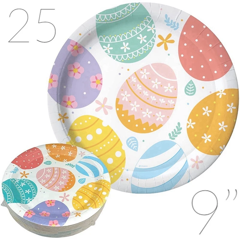 75 Pack Serves 25 Easter Dinner Plates Napkins Dessert Plates Paper Perfect For Home Office Restaurants Schools