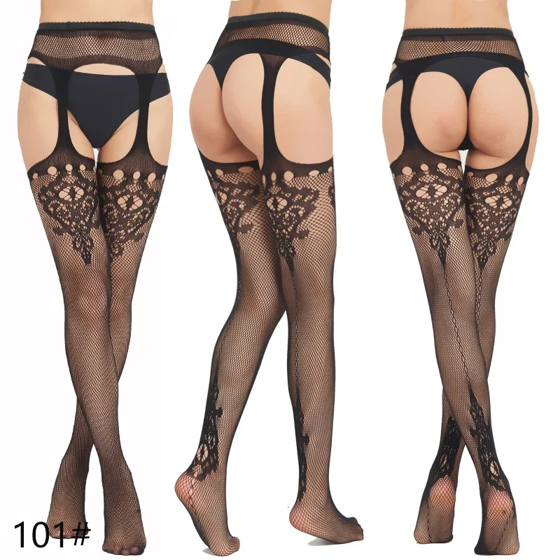 Women's Sexy Underwear Pantyhose Erotic Stockings Body Stockings Mesh Open C Suspenders Hollow Fishnet Lace Leggings sexy lingerie women tights