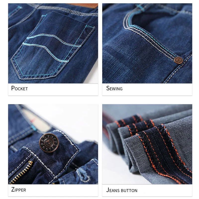 100% Cotton Men's Summer Thin Jeans Classic Straight Baggy Denim Pants Brand Comfortable Casual Trousers Plus Size 42 44 46 48 5