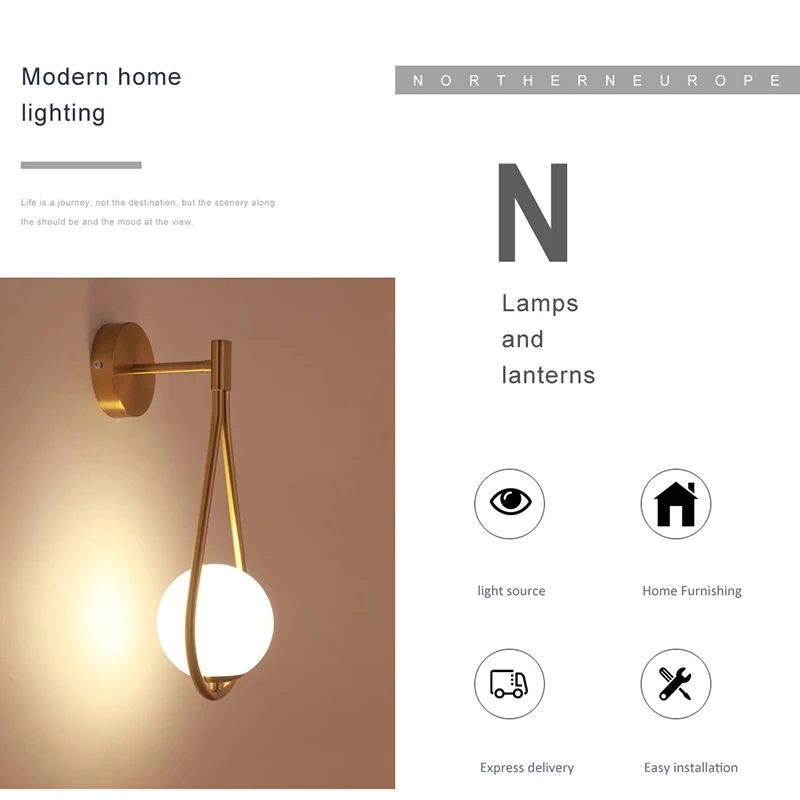 Copper Black LED Wall Lamp 6