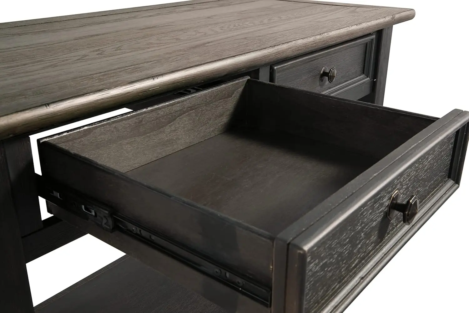 Tyler Creek Modern Farmhouse Sofa Table, Brown & Black 6