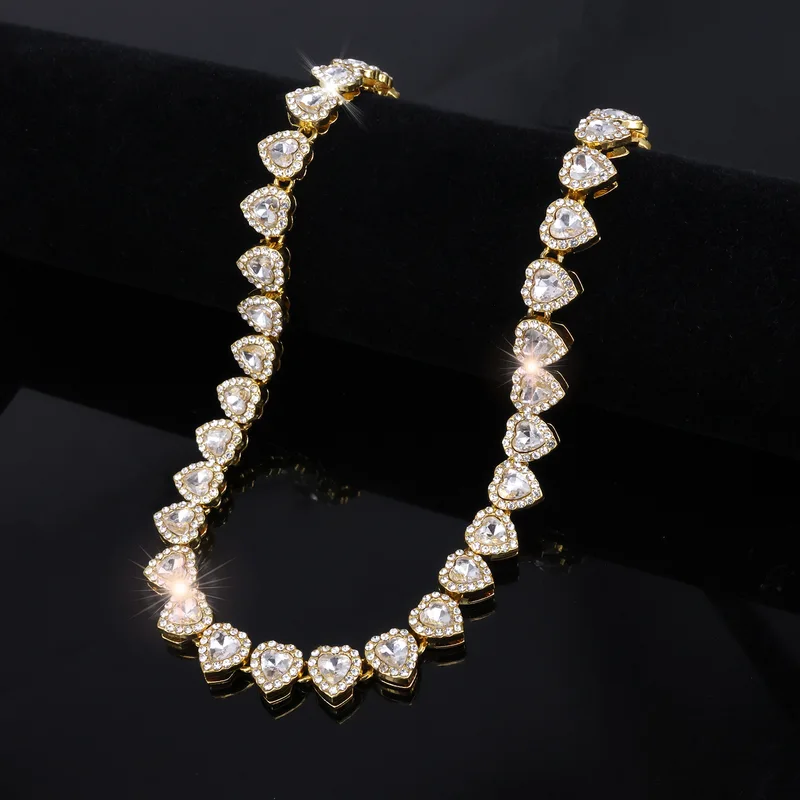 ZAKOL 45CM New Hip Hop Tennis Chain Bracelet Necklace