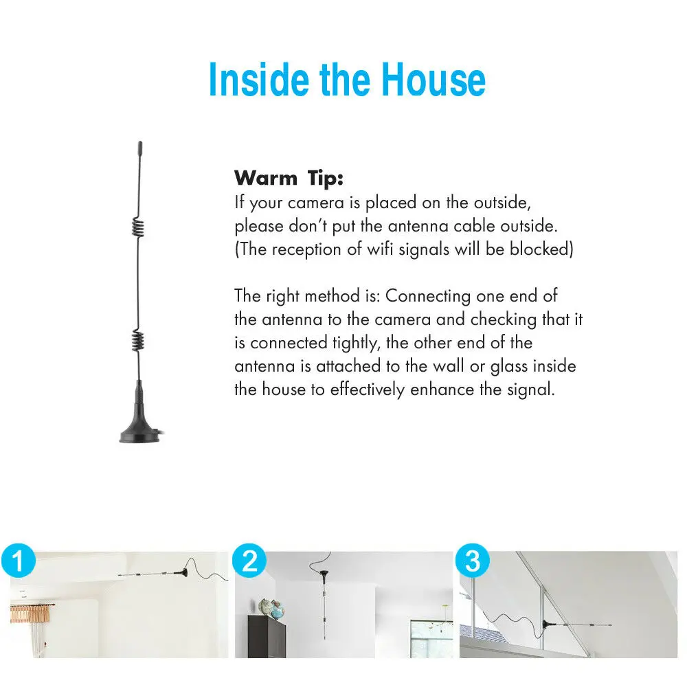 7Dbi 2.4G/5G/5.8G Wifi 안테나 부스터 공중 연장 케이블 무선 IP 카메라용