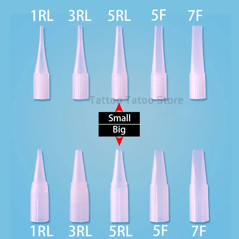 100pcs 1RL Tattoo Caps Needle Tips for Permanent Makeup Tattoo Machine Traditional Needle Nozzle for Eyebrow Lip Machine