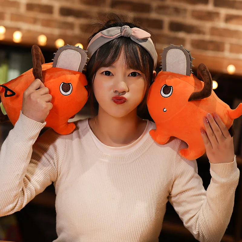 10/25/40cm Pochita Plush Chainsaw Chain Saw Man Cosplay Standing Orange