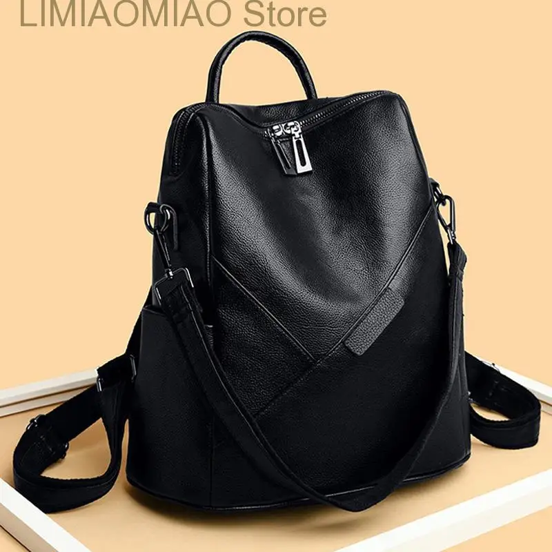 

New Vintage Women Backpack College Large Backpacks Soft Genuine Leather School Bag for Teenage Girls Travel Bagpack