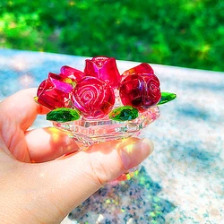 Elegant Crystal Glass Artificial Rose Bouquet - Timeless Floral Décor for Special Occasions and Gifts (Rose bouquet)