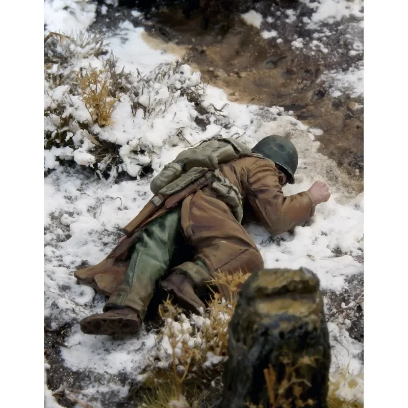 Figurine Résine 1/35 Mitrailleur Soldat - Kit Non Assemblé, Non Peint, Pour Maquettistes