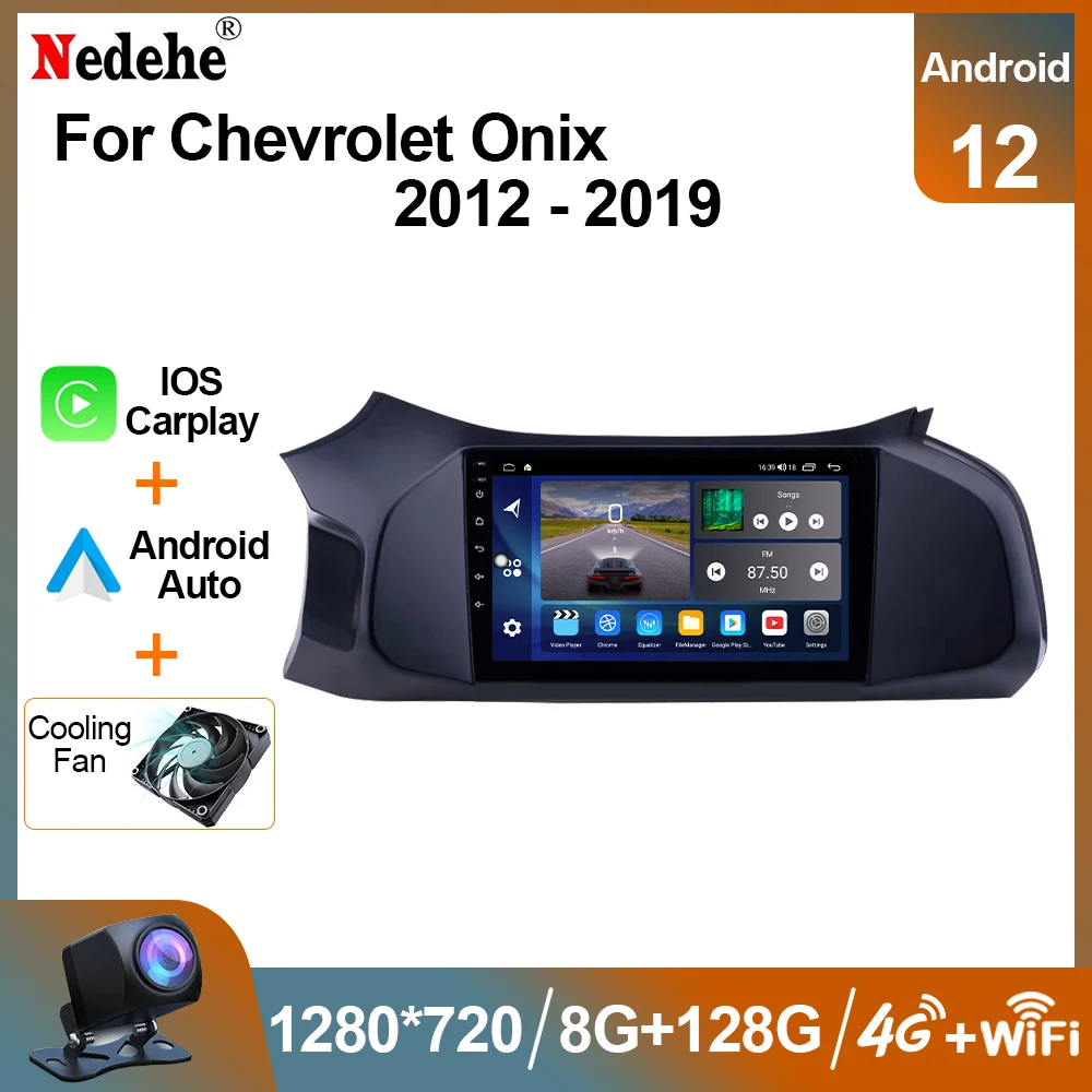 2 Din Radio samochodowe Android 12 Auto Carplay dla chevroleta Onix 2012-2019 odtwarzacz multimedialny radioodtwarzacz Stereo nawigacja GPS 4G bez DVD