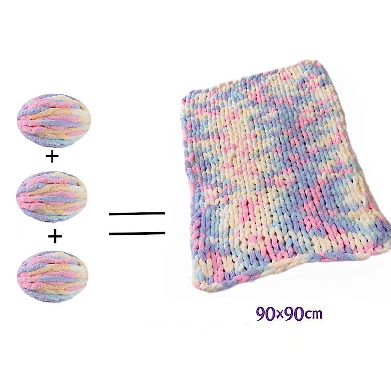 2Pcs Knitting Chunky Yarns Crochet line for Blanket Cushion mat Chenille extra Thick thread Soft Warm Crocheting Yarn Scarf 5