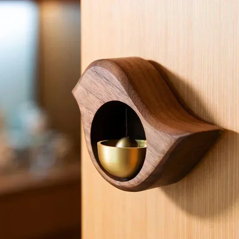 Outdoor wind chimes minimalist dopamine brass bells doorbell accessories wooden door handles wind chimes refrigerator stickers 4