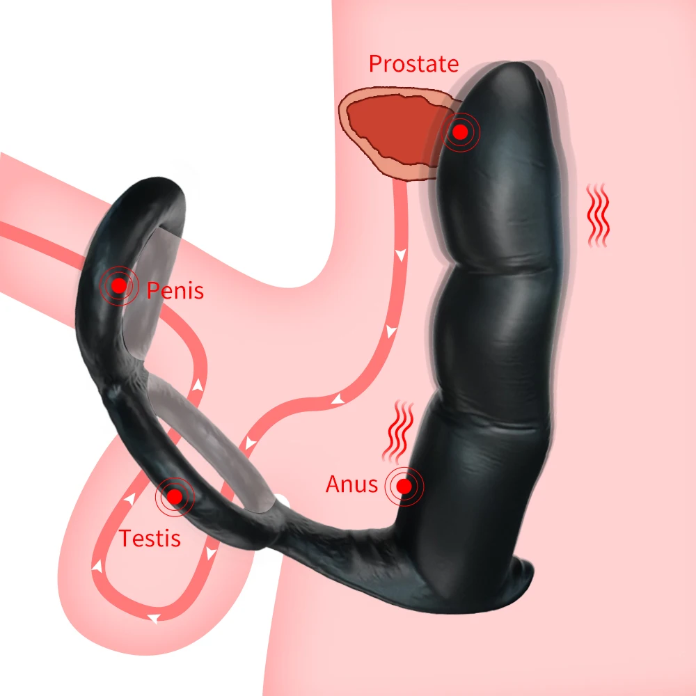 TelescopicAnalButtPlugVibratorStimulatorProstateMassagerDelayEjaculationLockRingPSportAdultSexToysforMenGay-AliExpress66