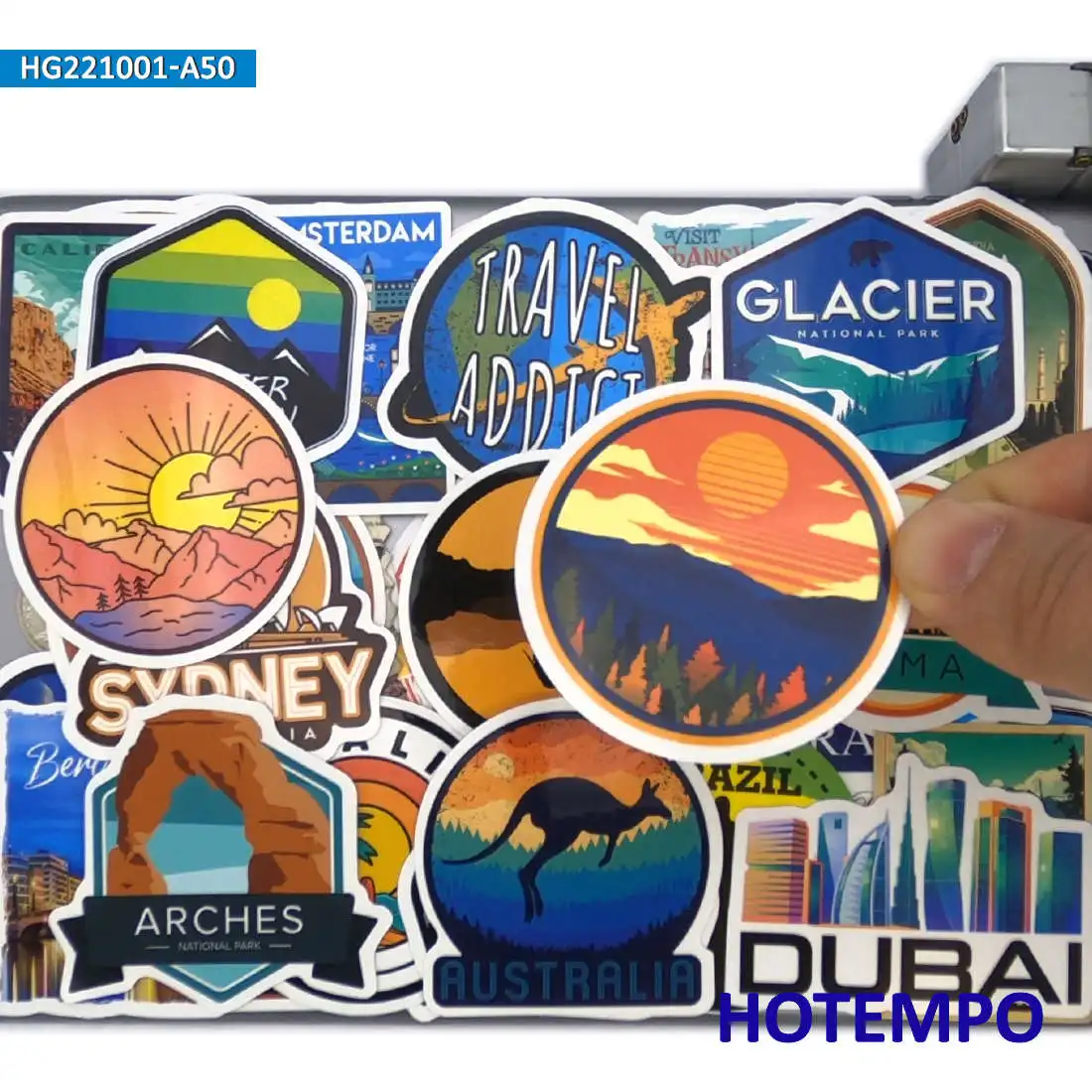 50Pieces World Journey Outdoor Adventure Camping Climbing Hiking Travel Stickers for Car Motorcycle Luggage Phone Laptop Sticker car sticker decal scenery stickers decorative stickers