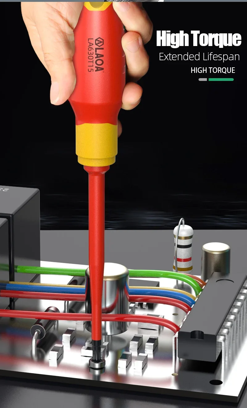 LAOA Isolierter Schraubendreher Phillips Schlitzschraubendreher Magnetischer Schraubendreher Quadratförmiger Pflaumenblüten-Sechskant-Steckschlüssel – Detail 7