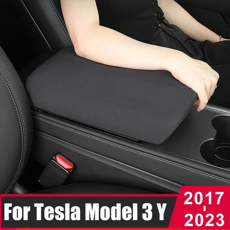 

For Tesla Model 3 Model Y 2017- 2021 2022 2023 Car Accessories Center Control Armrest Box Protective Sticker Cover Trim Leather