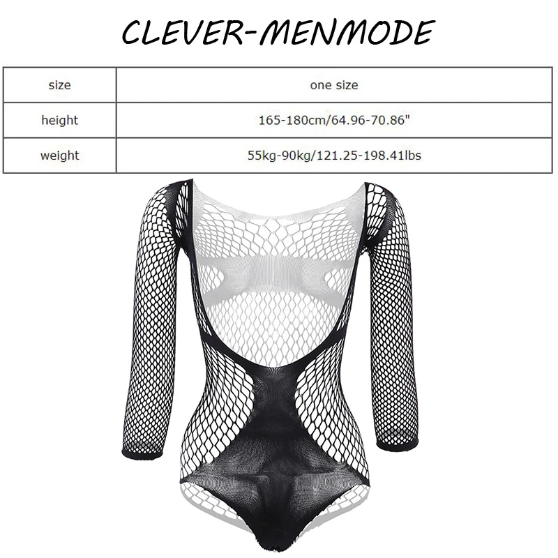 Sexy Lingerie Lace See-Through Transparent Men Bodysuit Jumpsuit Mesh Bondage Underwear Body Open Underwear Erotic Adult Clothing