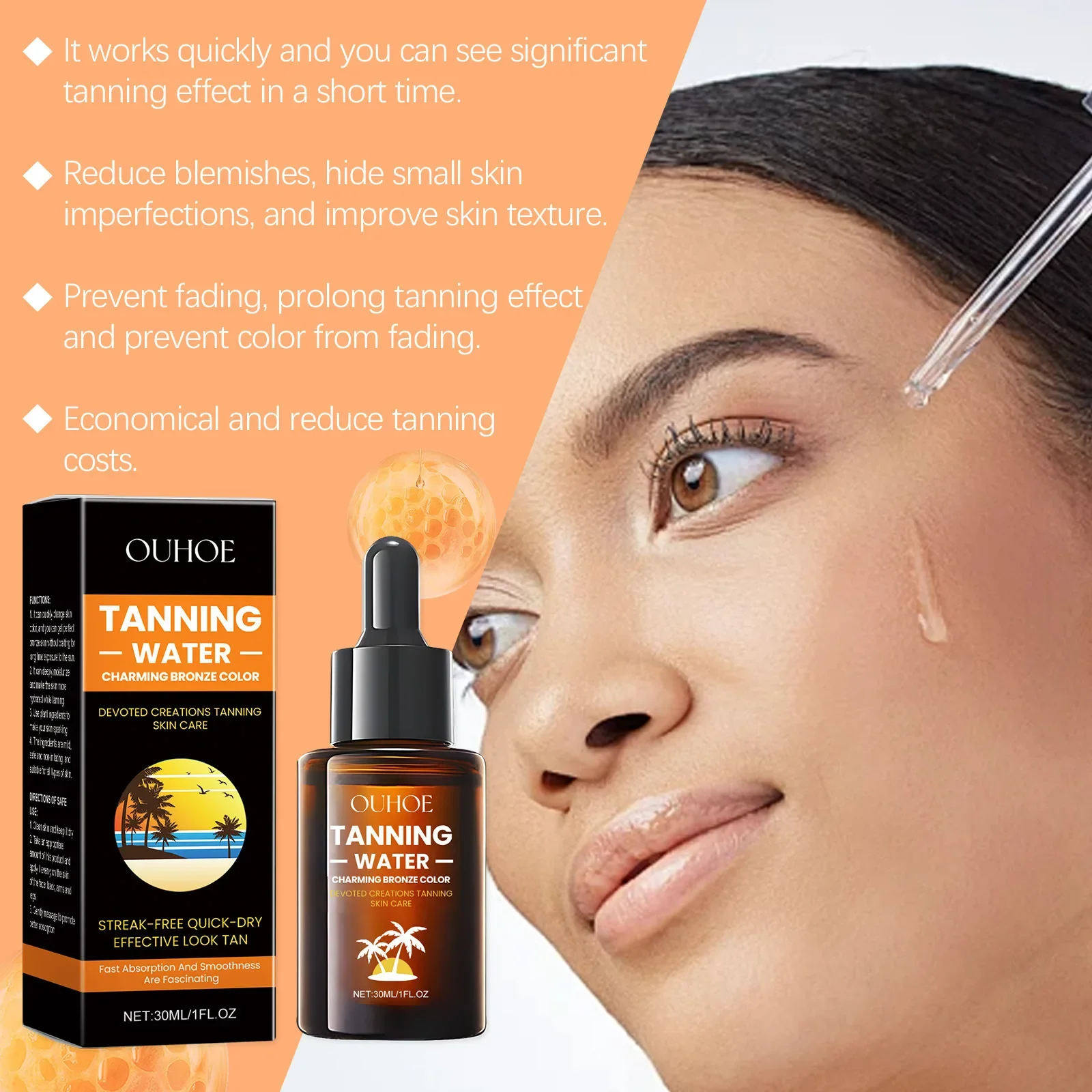 Bronzing Drops Accelerator Black Tanning Body Bronzers Moisturizing Sunbeds Solarium Beach Sunless Tanning Self Tanner Serum self tanning lotion,skin tanning cream
