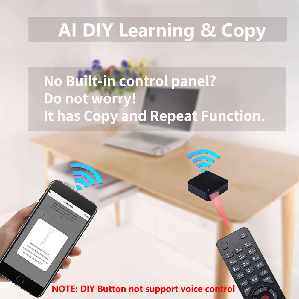 Tuya Smart IR Remote Control Smart Life per Smart Home Automation sostituisci TV DVD AUD AC Remote funziona con Alexa Google Home - immagine 6