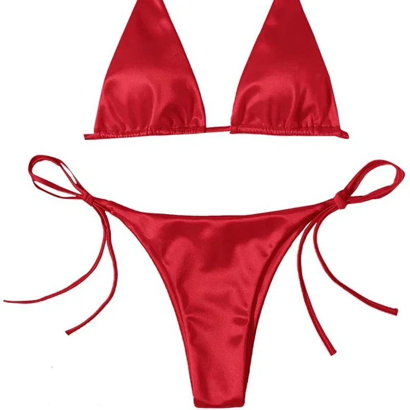 Swimwear Thong Bikini Set Sexy New Gold Swimsuits Woman Sexy Bathing Suits Bikinis Triangle Bandage Female Beachwear